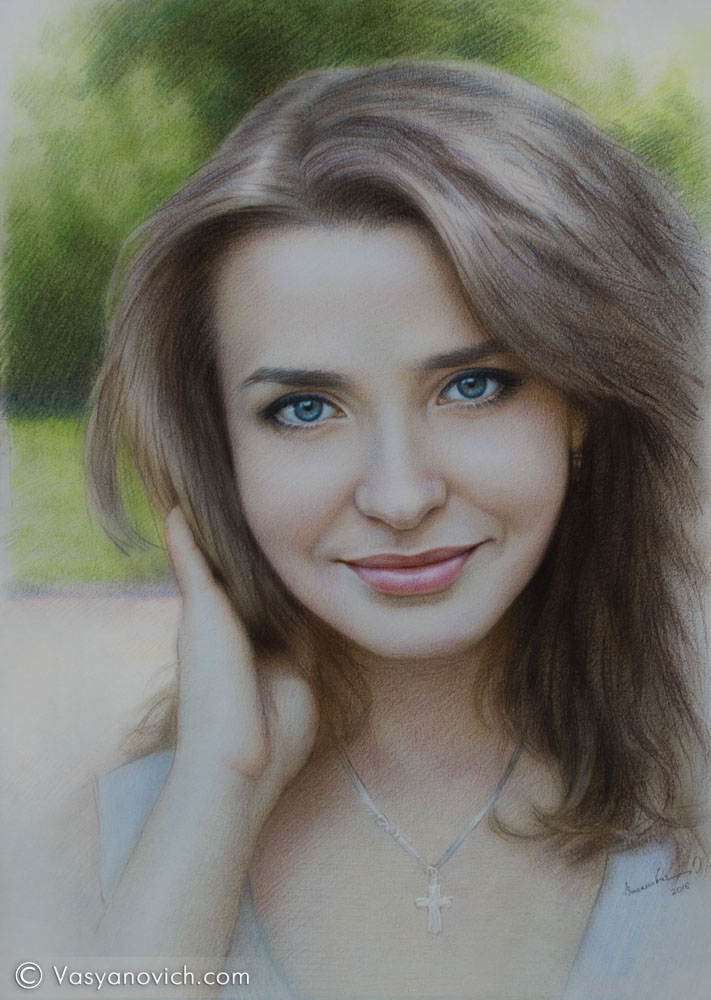 Картина "Портрет девушки с бирюзовыми глазами"