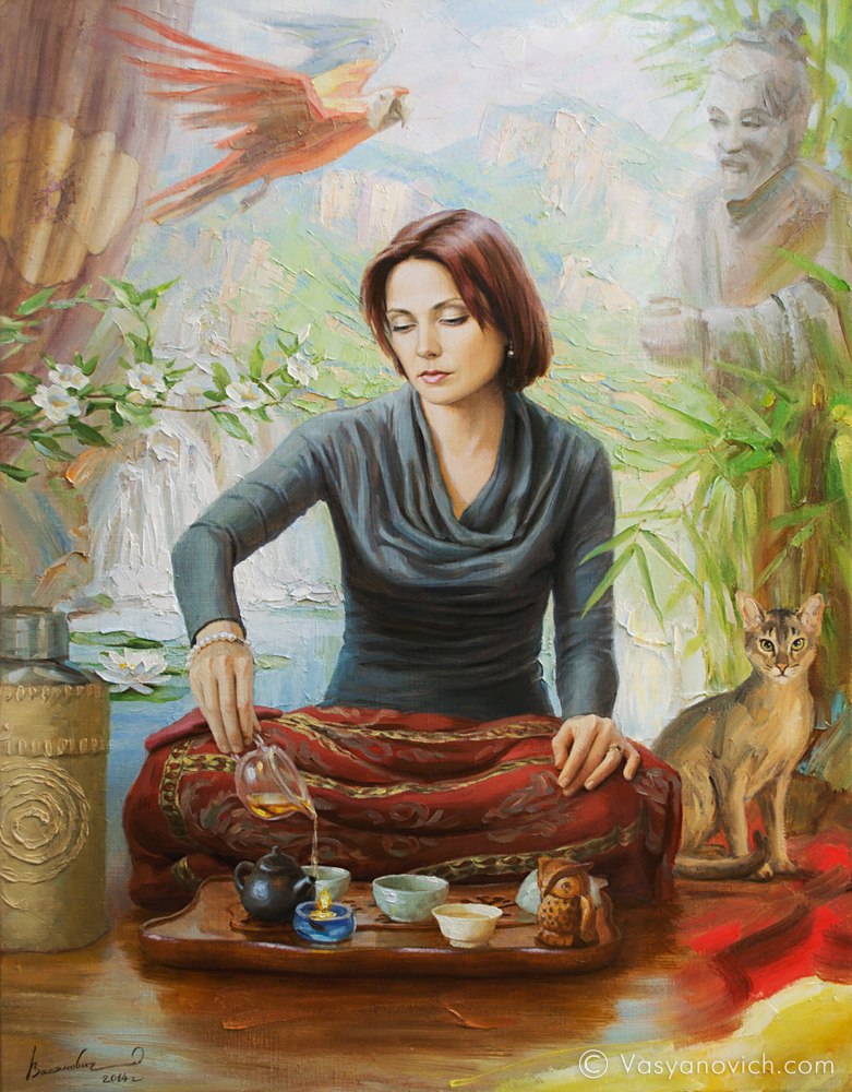 Картина "Портрет с чайной церемонией."