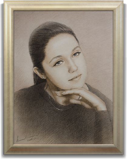 Картина "Женский портрет. Сепия"