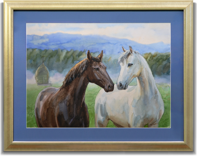 Картина "Лошади. Туманный рассвет."