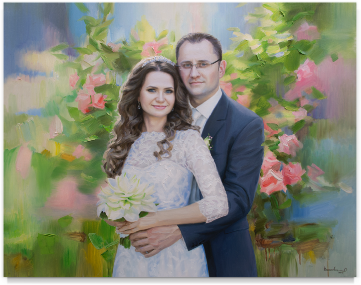 Картина "Семейный, свадебный портрет"