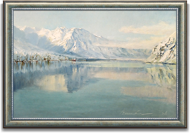 Картина "Дом у озера"