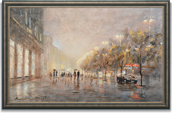 Картина "Вечерний дождь на Крещатике."
