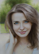 Картина "Портрет девушки с бирюзовыми глазами"