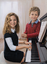 Картина "Дети возле фортепиано"