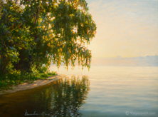 Картина "Теплый вечер у озера"